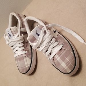Ralph Lauren Polo Plaid Sneakers, Size 4